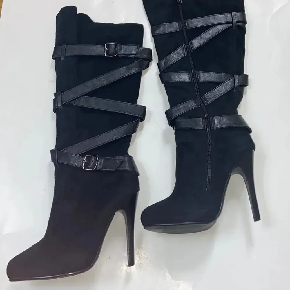 Boots De Blossom collection Black Women Shoes Size 5.5